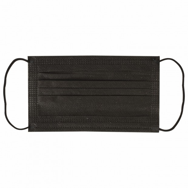 Маски одноразовые КОМПЛЕКТ 50 штук, короб, 3-х слойные, черные, SANITERRA Маски одноразовые КОМПЛЕКТ 50 штук, короб, 3-х слойные, черные, SANITERRA