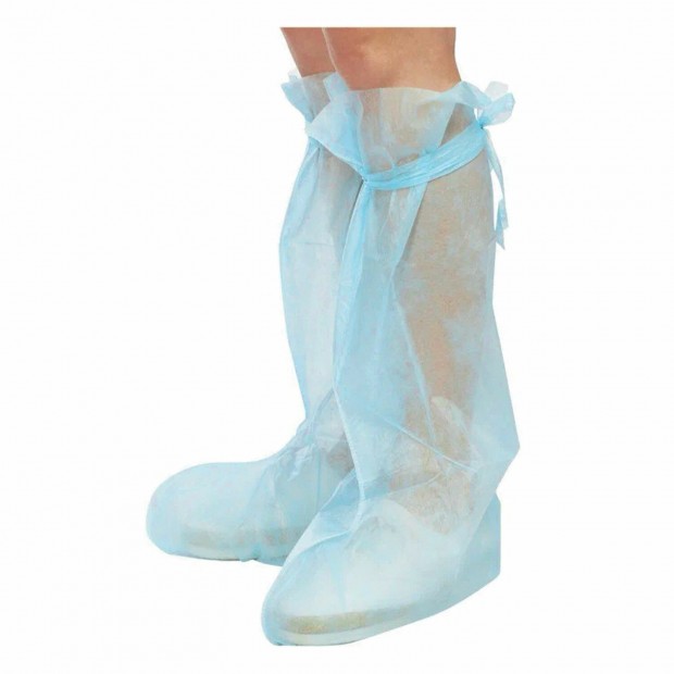 Бахилы нестерильные из спанбонда высокие с завязками, КОМПЛЕКТ 40 штук (20 пар), 25 г/м2 Бахилы нестерильные из спанбонда высокие с завязками, КОМПЛЕКТ 40 штук (20 пар), 25 г/м2