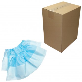 Бахилы ламинированные, КОМПЛЕКТ 500 шт., 38х16 см, спанбонд + ПВД, 100 мкм, 13 г, голубые, ELEGREEN, ПВД-50/2р-Г-Б