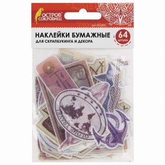 Наклейки для скрапбукинга ПУТЕШЕСТВИЕ из washi-бумаги, 64 штуки, 32 дизайна, ОСТРОВ СОКРОВИЩ, 662265 Наклейки для скрапбукинга ПУТЕШЕСТВИЕ из washi-бумаги, 64 штуки, 32 дизайна, ОСТРОВ СОКРОВИЩ, 662265