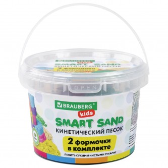 Песок для лепки кинетический BRAUBERG KIDS, желтый, 500 г, 2 формочки, ведерко, 665091 Песок для лепки кинетический BRAUBERG KIDS, желтый, 500 г, 2 формочки, ведерко, 665091