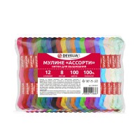 Нитки для вышивания (мулине), Набор 100 цветов, 8 м, полиэфир, DEVELIA (Девелиа), 665432 Нитки для вышивания (мулине), Набор 100 цветов, 8 м, полиэфир, DEVELIA (Девелиа), 665432