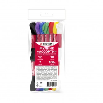 Нитки для вышивания (мулине), Набор 7 цветов 