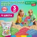 Песок для лепки кинетический, 4 цвета, 3000 г, пакет, BRAUBERG KIDS, 666005