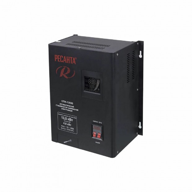 Стабилизатор РЕСАНТА СПН-13500, 13500 Вт, 90-260 В, настенное крепление, 63/6/28 Стабилизатор РЕСАНТА СПН-13500, 13500 Вт, 90-260 В, настенное крепление, 63/6/28
