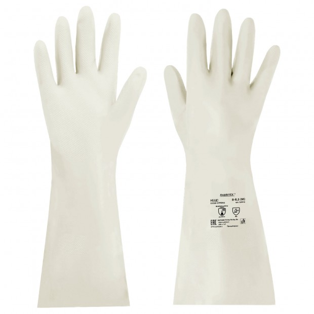 Перчатки нитриловые КЩС EXTRA STRONG химически устойчивые, белые, размер 8-8,5, M (средний), RABBITEX (РАББИТЕКС), 700915 Перчатки нитриловые КЩС EXTRA STRONG химически устойчивые, белые, размер 8-8,5, M (средний), RABBITEX (РАББИТЕКС), 700915