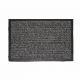Коврик придверный 50х80см СЕРЫЙ влаго-грязезащитный 300гр/м2 мелкий рубчик PRIMILA ST, 701019