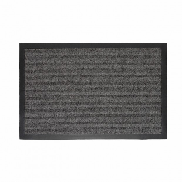 Коврик придверный 50х80см СЕРЫЙ влаго-грязезащитный 300гр/м2 мелкий рубчик PRIMILA ST, 701019