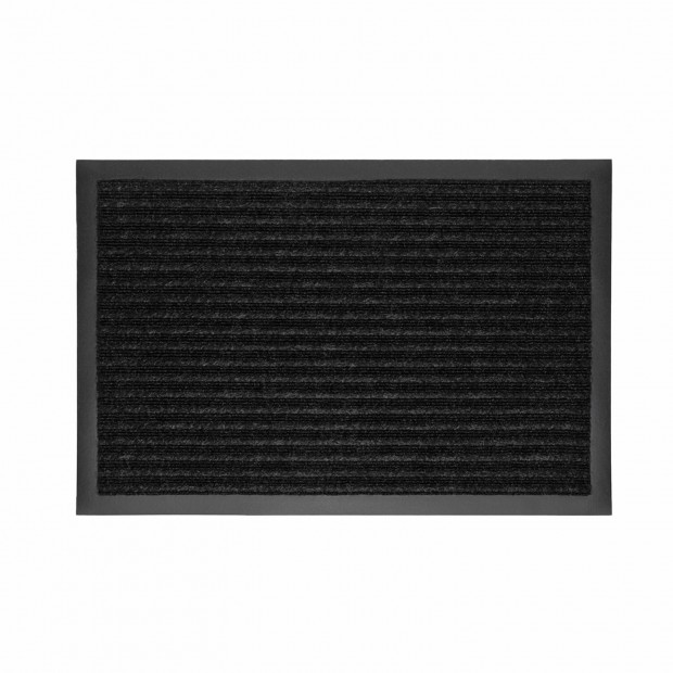 Коврик придверный 60х90см ЧЕРНЫЙ влаго-грязезащитный, 450гр/м2, ребристый, PRIMILA EX, 701029