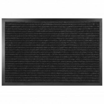 Коврик придверный 50х80см ЧЕРНЫЙ влаго-грязезащитный, 430гр/м2, ребристый, ЛЮБАША СТА, 701032