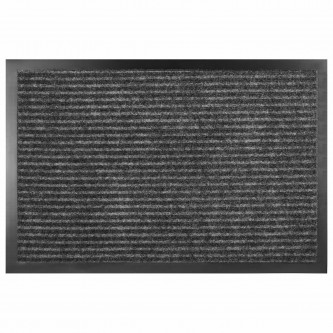 Коврик придверный 60х90см СЕРЫЙ влаго-грязезащитный, 430гр/м2, ребристый, ЛЮБАША СТАН, 701035