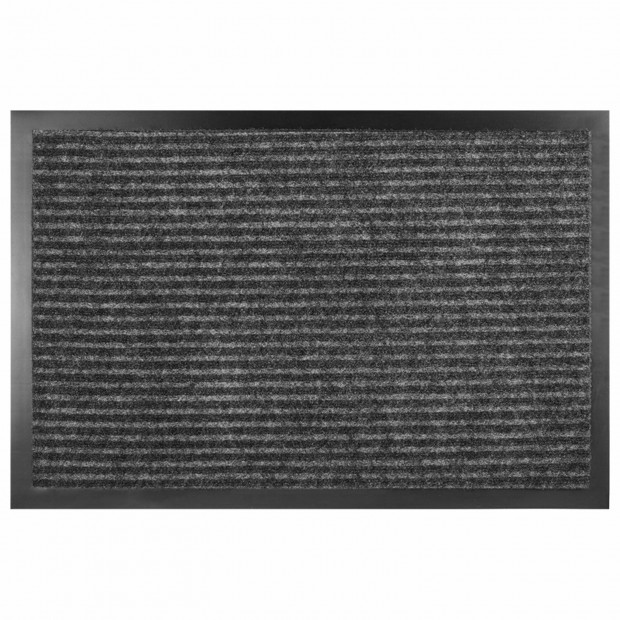 Коврик придверный 60х90см СЕРЫЙ влаго-грязезащитный, 430гр/м2, ребристый, ЛЮБАША СТАН, 701035