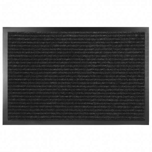 Коврик придверный 80х120см ЧЕРНЫЙ влаго-грязезащитный, 430гр/м2, ребристый, ЛЮБАША СТ, 701036