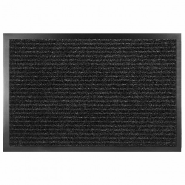 Коврик придверный 90х150см ЧЕРНЫЙ влаго-грязезащитный, 430гр/м2, ребристый, ЛЮБАША СТ, 701038