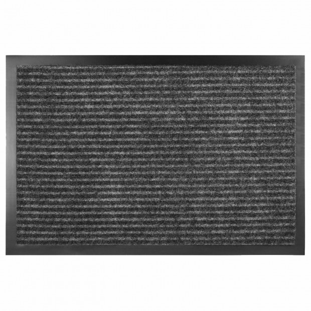 Коврик придверный 90х150см СЕРЫЙ влаго-грязезащитный, 430гр/м2, ребристый, ЛЮБАША СТА, 701039