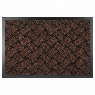 Коврик придверный 60х90см КОРИЧНЕВЫЙ влаго-грязезащитный, 450гр/м2, плетение, PRIMILA, 701049