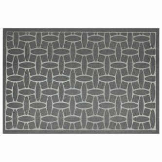 Коврик придверный 60х90см СЕРЫЙ грязезащитный, 430гр/м2, фактурный рисунок WELCOME, Л, 701055