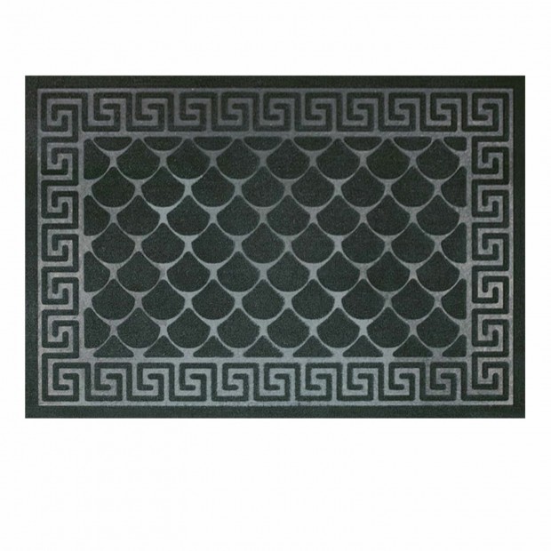 Коврик придверный 60х90см ЧЕРНЫЙ грязезащитный 430гр/м2, фактурный рисунок ЧЕШУЙКИ, Л, 701060