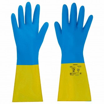 Перчатки неопрен КЩС ULTRA NEOPRENE химически устойчивые, с х/б напылением, цвет сине-желтый, размер 9-9,5 (L-большой), RABBITEX, 701115 Перчатки неопрен КЩС ULTRA NEOPRENE химически устойчивые, с х/б напылением, цвет сине-желтый, размер 9-9,5 (L-большой), RABBITEX, 701115