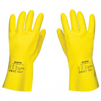 Перчатки латексные SCAFFA Луч, КЩС, хлопчатобумажное напыление, р. 8, M, желтые, шк 8, 00-01017717 Перчатки латексные SCAFFA Луч, КЩС, хлопчатобумажное напыление, р. 8, M, желтые, шк 8, 00-01017717