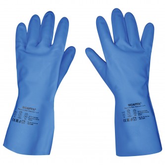 Перчатки нитриловые SCAFFA Практик, КЩС, хлопчатобумажное напыление, р. 10, XL, синие, 00-01017723 Перчатки нитриловые SCAFFA Практик, КЩС, хлопчатобумажное напыление, р. 10, XL, синие, 00-01017723