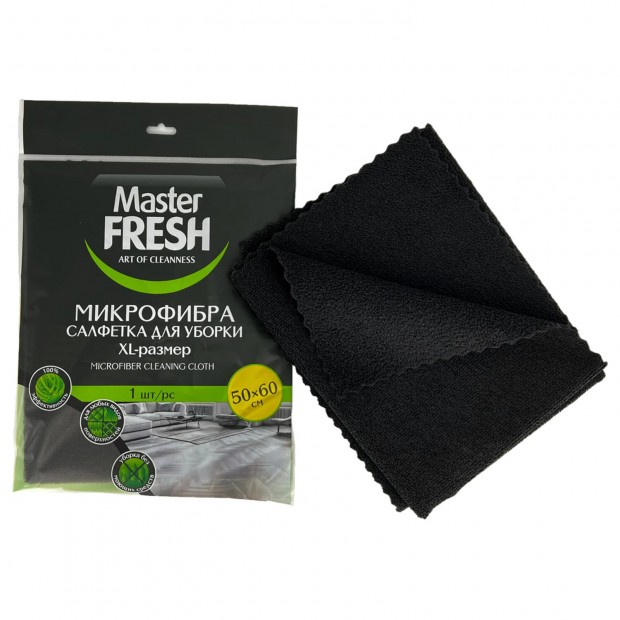 Тряпка для мытья пола из микрофибры, 50х60 см, черная, Master FRESH, ШКXXXX