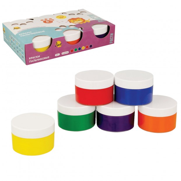 Краски пальчиковые для малышей от 1 года ЛЕО 
