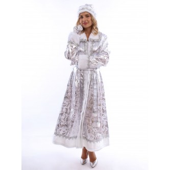 Костюм Снегурочка сатин взрослая Костюм Снегурочка сатин взрослая