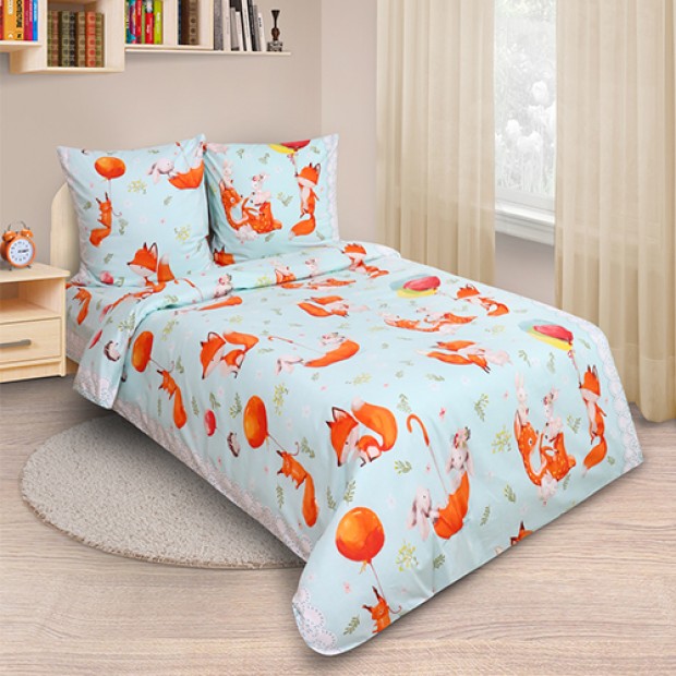 КПБ 'ДайПоспать', 1,5 спальный с 2-мя наволочками 70х70, перкаль, 100 % хлопок, пл. 105 гр./кв.м., 'Лисята' Пододеяльник 146*217, простыня 150*217, наволочка 70*70 (2 шт.) КПБ 'ДайПоспать', 1,5 спальный с 2-мя наволочками 70х70, перкаль, 100 % хлопок, пл. 105 гр./кв.м., 'Лисята' Пододеяльник 146*217, простыня 150*217, наволочка 70*70 (2 шт.)