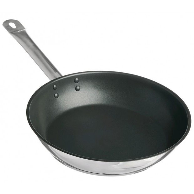 Сковорода 34см без крышки [ОБЩЕПИТ] корпус 0,6мм индукционное дно ТРС 3,5мм, покрытие Xylan