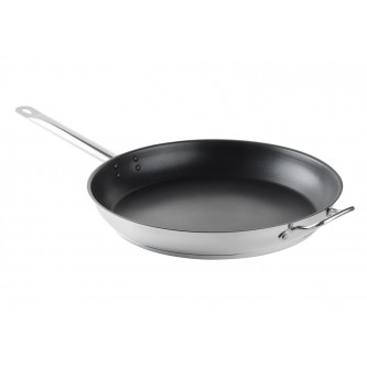 Сковорода 40см без крышки [ОБЩЕПИТ] корпус 0,8мм индукционное дно ТРС 3,5мм, покрытие Xylan
