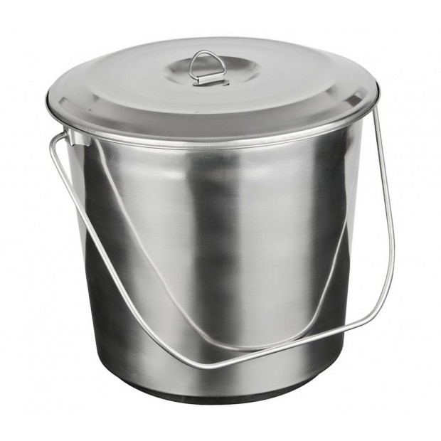 Ведро 14,0л с крышкой, нержавеющая сталь с меркой Ведро 14,0л с крышкой, нержавеющая сталь с меркой