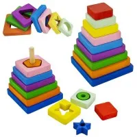 Деревянная Логическая Пирамида Квадрат БП-00000323 