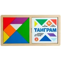 Деревянная Головоломка  Танграм цветная,  00788