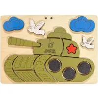 Деревянная Развивающая игра Аппликация Танк IG0808