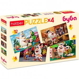 Пазл 4-6-8-12 эл 4 картинки в 1 коробке Буба ПЗ5_31222 Hatber