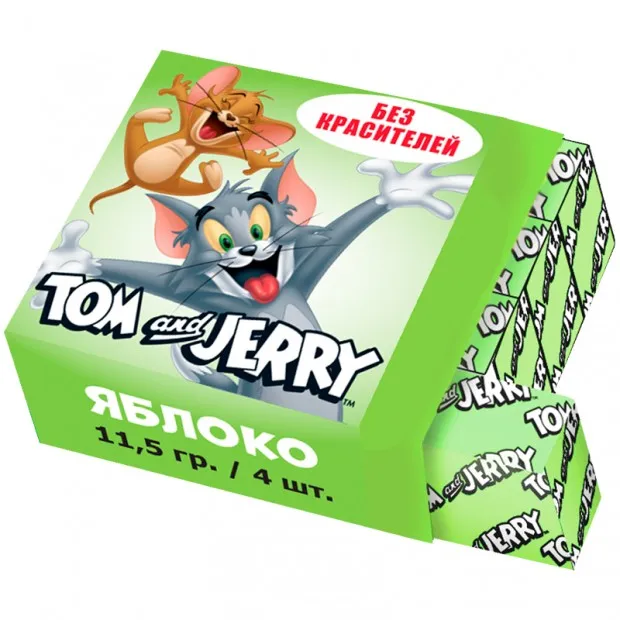Жевательная конфета  Tom&Jerry, яблоко, 11,5г