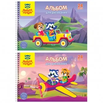 Альбом для рисования 24л., А4, на гребне Мульти-Пульти 