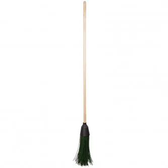 Метла OfficeClean, синтетическая, для улицы, круглая, 3 кольца, щетина 30см, с дерев. черенком 120см