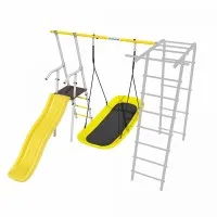 Дополнительный комплект с горкой к дачному комплексу *только для высоты балки качелей 2050 мм. (желтый/серый)