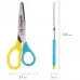 Ножницы ЮНЛАНДИЯ, 135 мм, с футляром для лезвий, желто-голубые, блистер, 237110